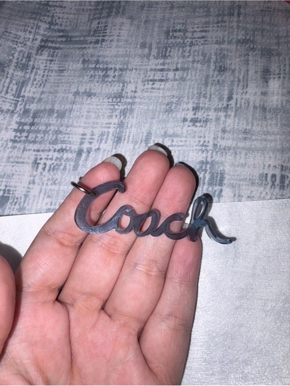 Coach Blue Script Keychain Charm - Picture 3 of 10